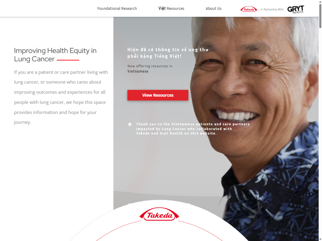 Screenshot of lungcancerhealthequity.com